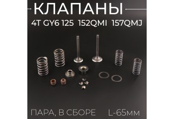 Клапаны (пара, в сборе) 4T GY6 125 (L-65mm) 